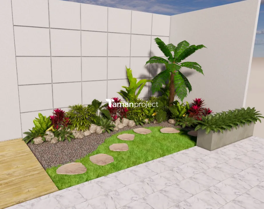taman kering, zen garden, tropical garden, taman minimalis, bsd, tangerang